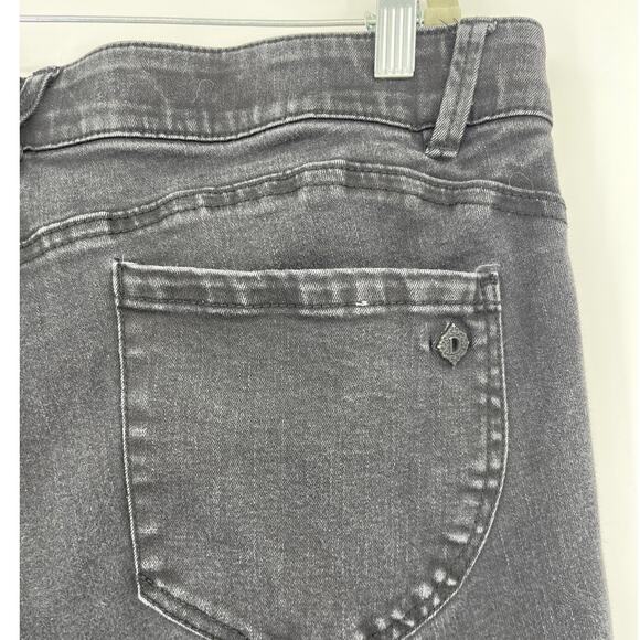 Democracy Ab Technology Crop Skinny Womens Jeans Sz 16 Black Slimming Stretchy - Picture 6 of 10